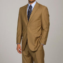 Men'S Camel ~ Khaki 2-Button 2 Piece Suits - Two Piece Business Suits Suit