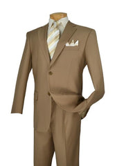 Khaki 2 Button Men'S Suits 2 Piece Italian Cut