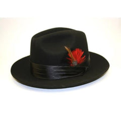 Mens Dress Hat Black Stingy Fedora Hat