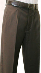 Men's Brown Single Pleated Dress Pants Roma Medium