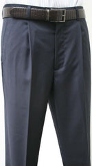 Men's Navy Designed In Italy Single Pleated Dress Pants