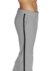 Men'S Light Grey Flat Front With Satin Band Classic Fit Tuxedo Pant