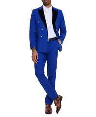 Royal Blue 2 Piece Slim Fit Double Breasted Tuxedo