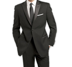 (40L, 44R, 48L, 52L) Slim Fit Black 2 Piece Tuxedo