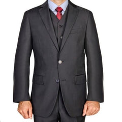 Men's Black 3 Piece Super 140's Suit - High End Suits - High Quality Suits