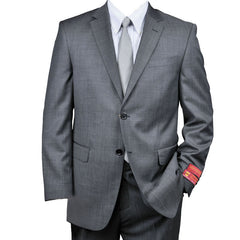 Mantoni Suit - Signature Menswear Wool Fabric SuitsOutlet - Brand Charcoal Gray 2-Button Suit - High End Suits - High Quality Suits