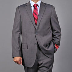 Mantoni Suit - Signature Menswear Wool Fabric SuitsOutlet - Brand Men's Grey 2-button Suit  - High End Suits - High Quality Suits