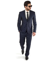 Navy Blue Suit For Men Slim Fit Men 2 Button Trim Collar Suit / Tuxedo With Single Vent Online Discount Fashion Sale