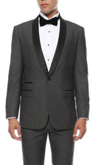 Men'S Reno 1-Button Shawl Slim Fit Tuxedo Grey