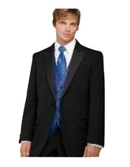 Fitted Slim Fitc Cut Designer 1 Button Tuxedo With Pleated Pants