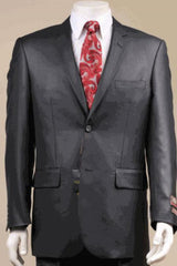 Big And Tall Size 56 To 72 2-Button Suit Textured Patterned Sport Coat Fabric Black