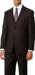 Caravelli Italy  2-Button Vested Suit Brown Affordable - Discounted Priced On Clearance Sale