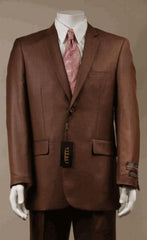 Big And Tall Size 56 To 72 2-Button Suit Textured Patterned Sport Coat Fabric Rust