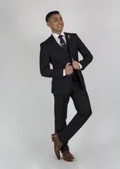 Men's  2 Button Slim Fit Suit Black Affordable - Discounted Priced On Clearance Sale