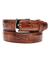 Men's Authentic Genuine Skin Italian Amico Genuine Ostrich Leg Brandy/Antique Brown Belt