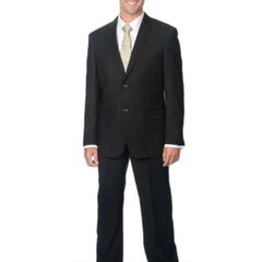 Slim Fit Suit Men'S Notch Collar Black 2-Button Priced Business Suits