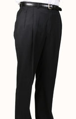 65% Polyester Black Somerset Double-Pleated Slacks / Dress Pants Trouser Unhemmed Unfinished Bottom