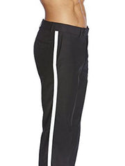 Men's Classic Fit Black Flat Front With Satin Band Solid Tuxedo Pant