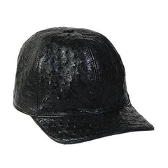 Baseball Black Genuine Ostrich Cap