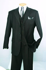 Mens Three Piece Suit - Vested Suit Mens Black Classic Cheap Priced Business Suits