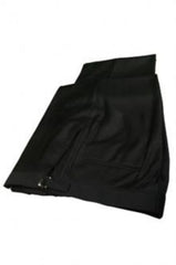 Super 150s Plain Front Black Tuxedo Pants unhemmed unfinished bottom