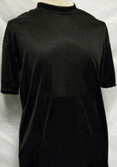 Men's Classy Mock Neck Shiny Short Sleeve Black Shirt