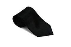 Black 100% Silk Solid Necktie With Handkerchief-Men'S Neck Ties - Mens Dress Tie - Trendy Mens Ties