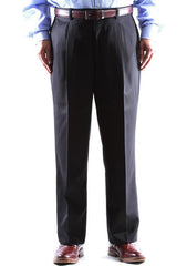 Men's Black Wool Gray Pleated Pants