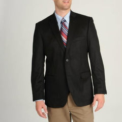 Winter Fabric Men'S Black Cashmere Blend Sportcoat