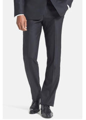 Ike Black Wool Plain Front Tuxedo Pant Ike Evening by Tuxedo Authentic Brand