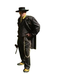 Men's Black and Gold Stripe Long Zoot Suit