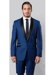 Men'S Slim Fit Tuxedo Shawl Lapel Black,Blue