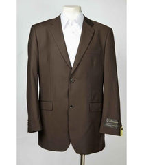 Single Breasted Men'S Brown Two Button Blazer