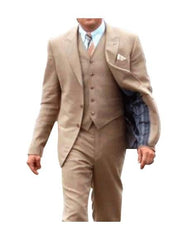 Men's Brown Costume Outfit Male Attire Great Gatsby Men's Clothing