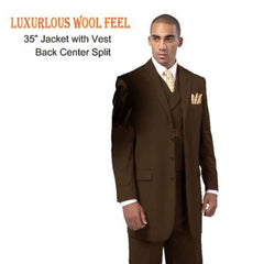 New 4 Button Style three piece low priced fashion Outfits Suits Luxurious Suit with Double Breasted Vest Brown