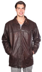 Classic Zip Front Lamb Coat W/ Thinsulate™ Zip-Out Liner Brown Available In Big And Tall