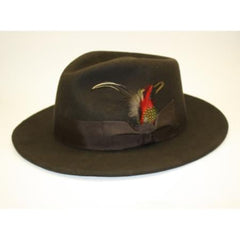 Mens Dress Hat Mens Brown Coffee Wool Fedora Hat