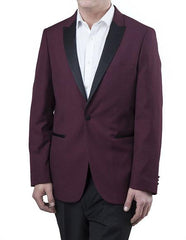 Men S Two Toned Burgundy Peak Lapel Regular Fit Burgundy Tuxedo