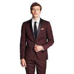 Men'S Tuxedo Jacket Black And Maroon ~ Wine ~ Burgundy Suit Burgundy Tuxedo