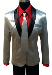 Men's Shawl Lapel Silver Suit