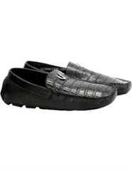 Mens Alligator Loafer Mens Black Vestigium Genuine Caiman Belly Stylish Dress Loafer Handcrafted