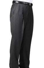 55% Dacron Polyester Charcoal Somerset Double-Pleated Slacks / Dress Pants Trouser Unhemmed Unfinished Bottom