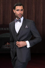 Slim Fit Suit Charcoal Tapered Men'S Slim Fit Suits 2 Button For Men