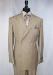 Men's Beige Double Breasted Wide Leg Jacket