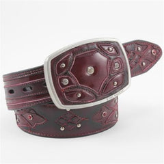 King Exotic Burgundy ~ Wine ~ Maroon Color Belt Genuine Eel Skin