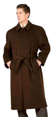 48 inch Men's Dress Coat belted Long Men's Dress Topcoat -  Winter coat ~ Men's Overcoat Four Button Coat With An 18 Inch