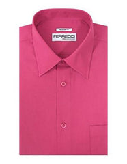 Designer Brand Classic Regular Fit Cotton Blend Fuchsia Barrel Cuffs Pink Color Men's Dress Shirt