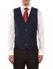 Men's  Classic Fit 5 Button Fully Lined Dark Navy Vest