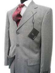 Collezinai MEN SUIT~150'S WOOL~LIGHT GRAY Shark Skin Three Buttons Style Suit