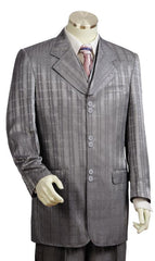 Men'S 3 Piece Grey Unique Exclusive Fashion Suit